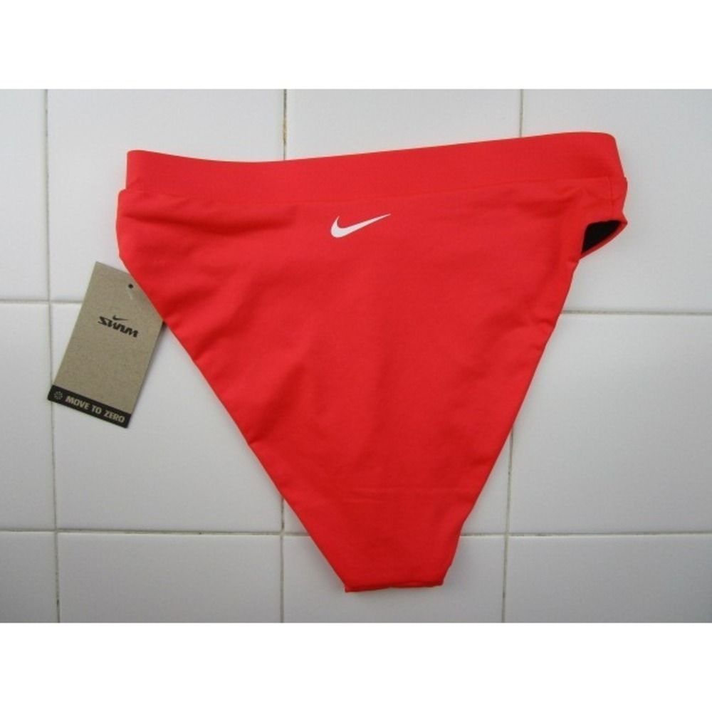 Nike Swim Essential High Waist Bikini Bottoms Bright Red Women's XS NESSB347-631